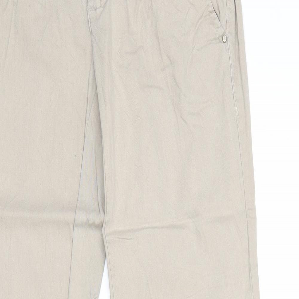 TALLY WEiJL Womens Beige Cotton Trousers Size 28 in Regular Zip