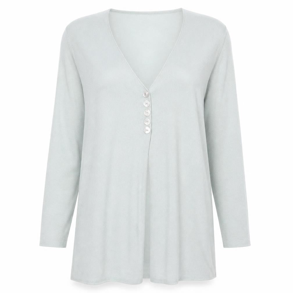 Antonia Nash Womens Blue V-Neck Acrylic Cardigan Jumper Size M