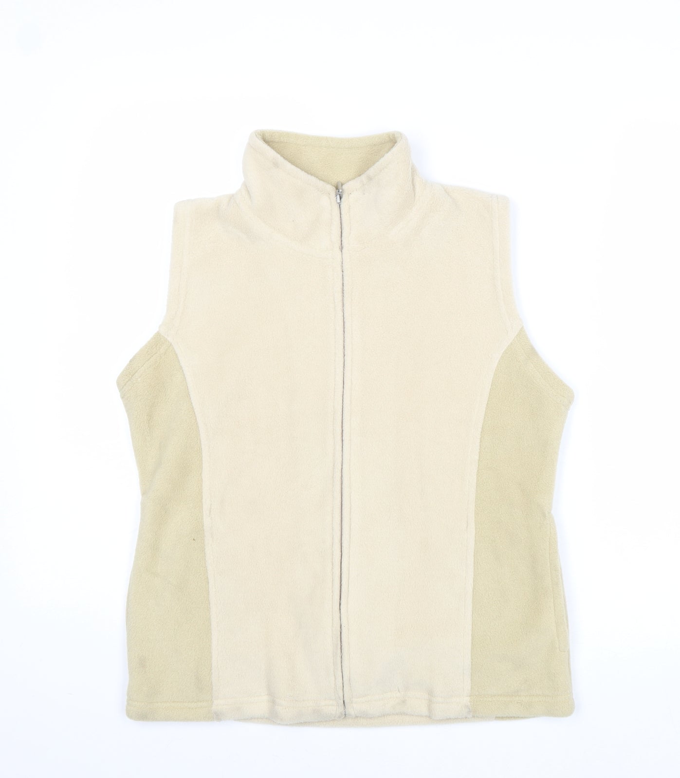 EWM Womens Beige Geometric Gilet Jacket Size S Zip