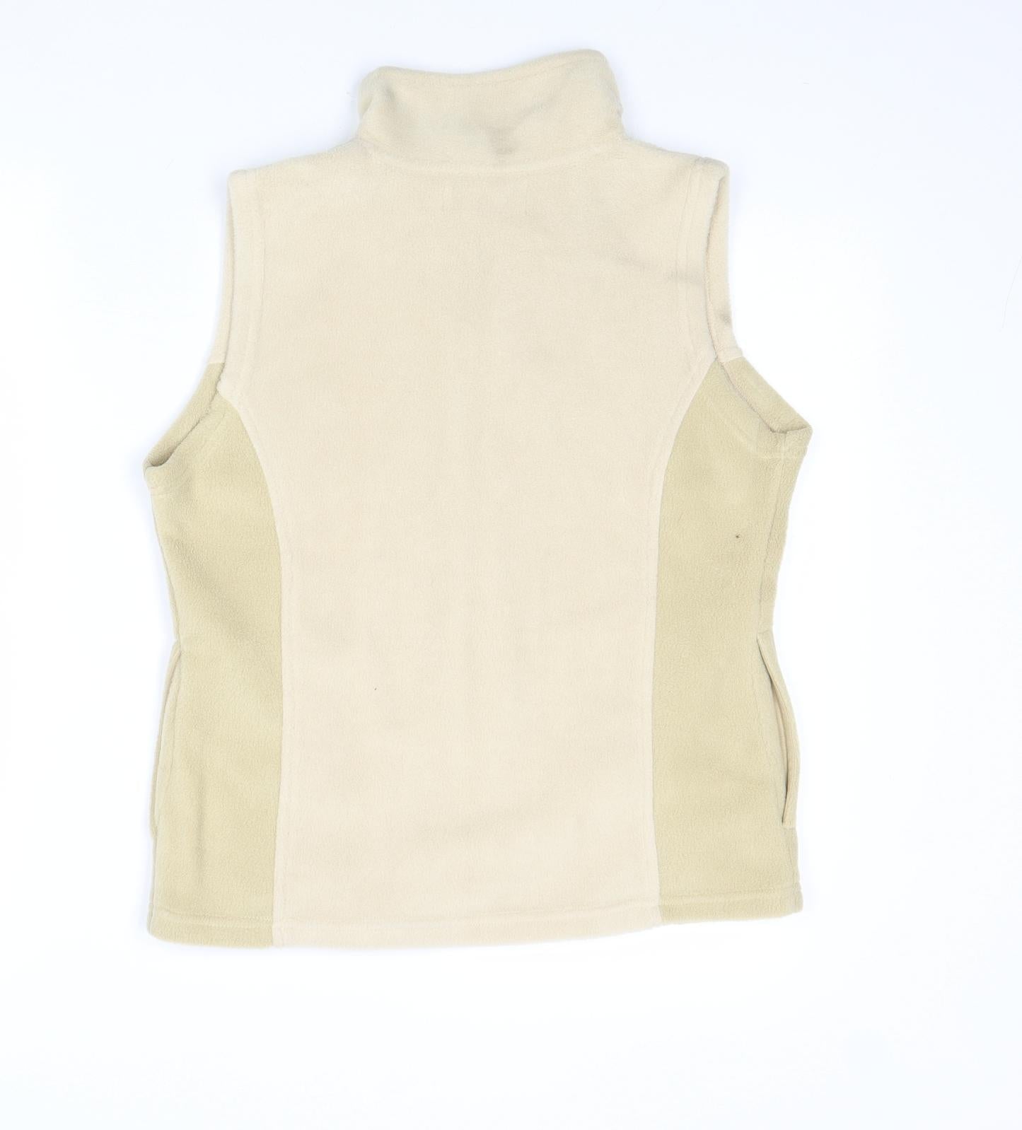 EWM Womens Beige Geometric Gilet Jacket Size S Zip