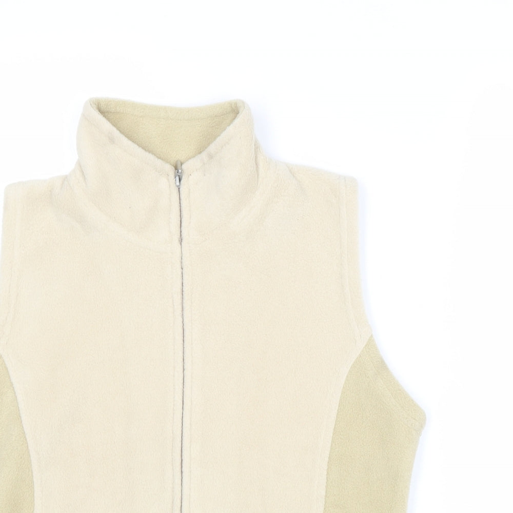 EWM Womens Beige Geometric Gilet Jacket Size S Zip