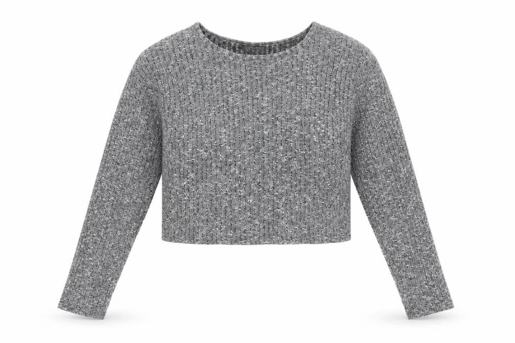 Topshop Womens Grey Round Neck Polyester Pullover Jumper Size 12