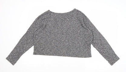 Topshop Womens Grey Round Neck Polyester Pullover Jumper Size 12