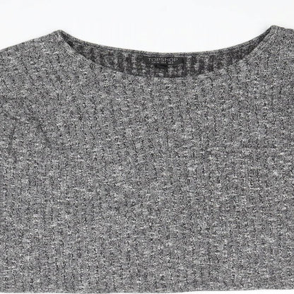 Topshop Womens Grey Round Neck Polyester Pullover Jumper Size 12