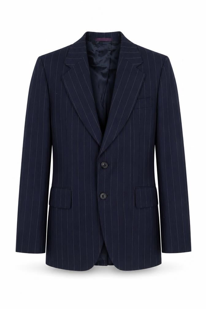 Mitchel Walker Mens Blue Striped Wool Jacket Suit Jacket Size 34 Regular