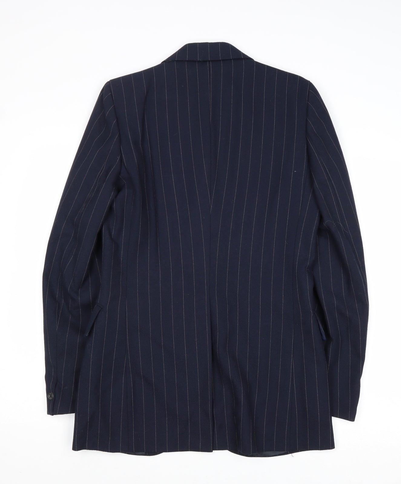 Mitchel Walker Mens Blue Striped Wool Jacket Suit Jacket Size 34 Regular
