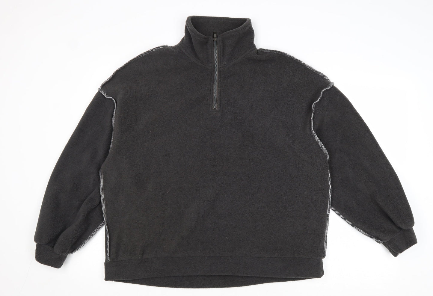 Dazy Womens Brown Polyester Pullover Sweatshirt Size S Zip