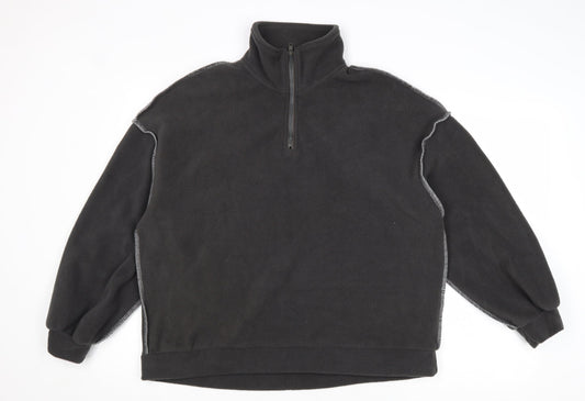 Dazy Womens Brown Polyester Pullover Sweatshirt Size S Zip