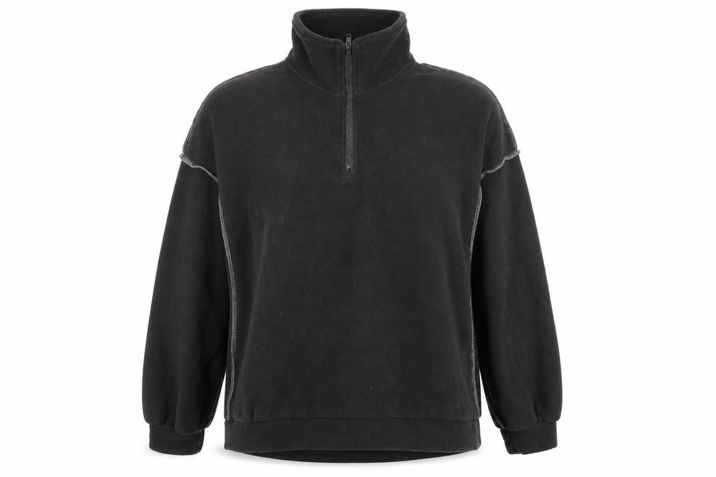Dazy Womens Brown Polyester Pullover Sweatshirt Size S Zip