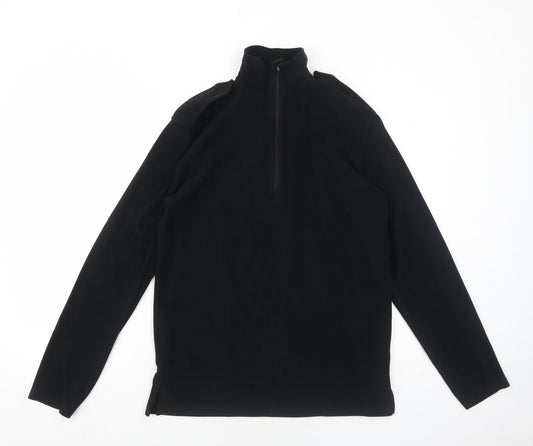 Churchill Womens Black Polyester Pullover Sweatshirt Size S Zip
