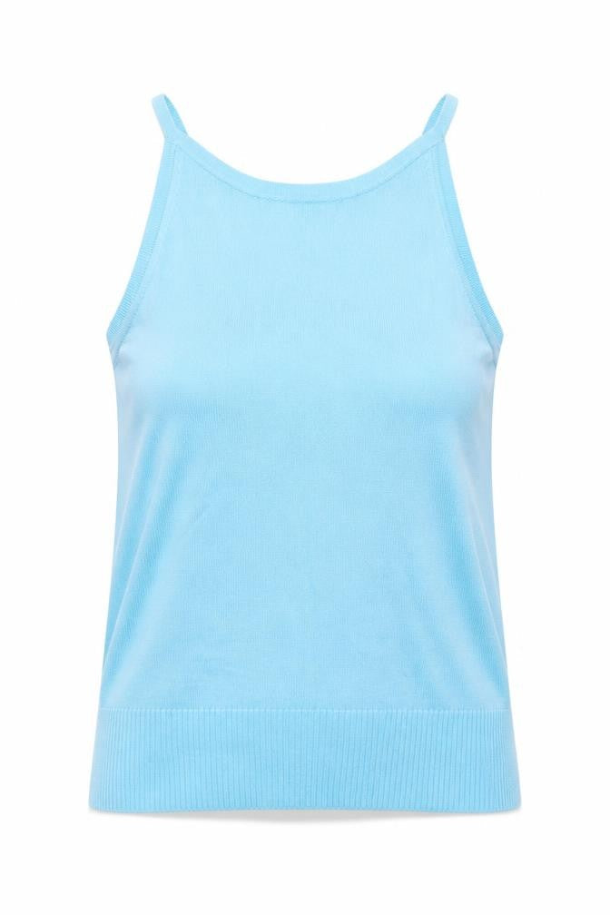 West One Womens Blue Acrylic Basic Tank Size 12 Round Neck