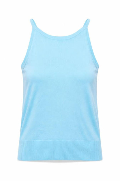 West One Womens Blue Acrylic Basic Tank Size 12 Round Neck