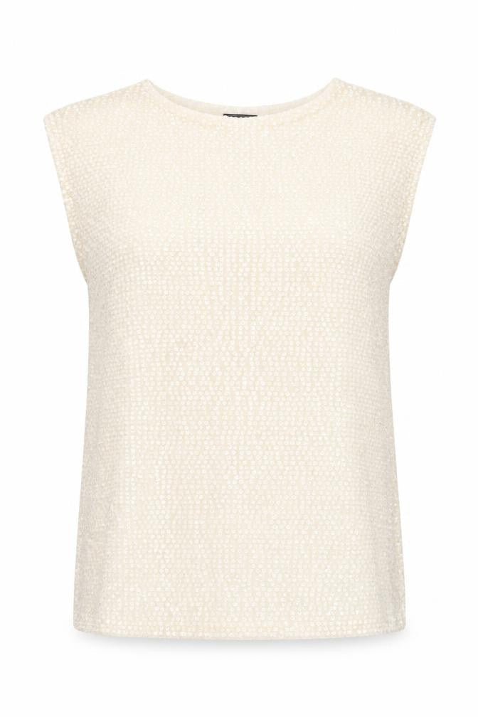 Topshop Womens Ivory Polyester Basic Tank Size 8 Round Neck