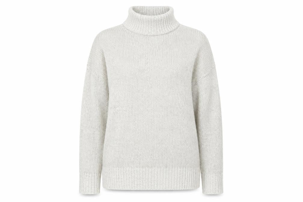 New Look Womens Grey High Neck Acrylic Pullover Jumper Size L