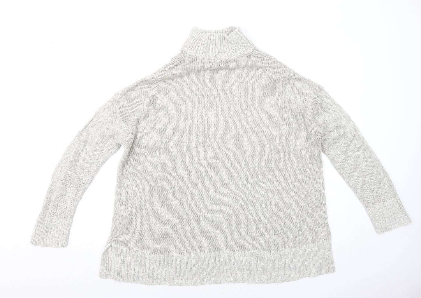 New Look Womens Grey High Neck Acrylic Pullover Jumper Size L