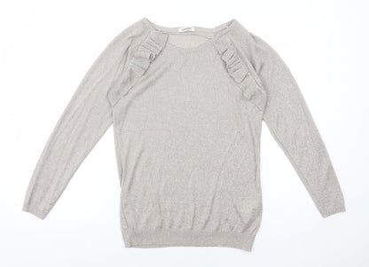 Damart Womens Beige Boat Neck Viscose Pullover Jumper Size 10