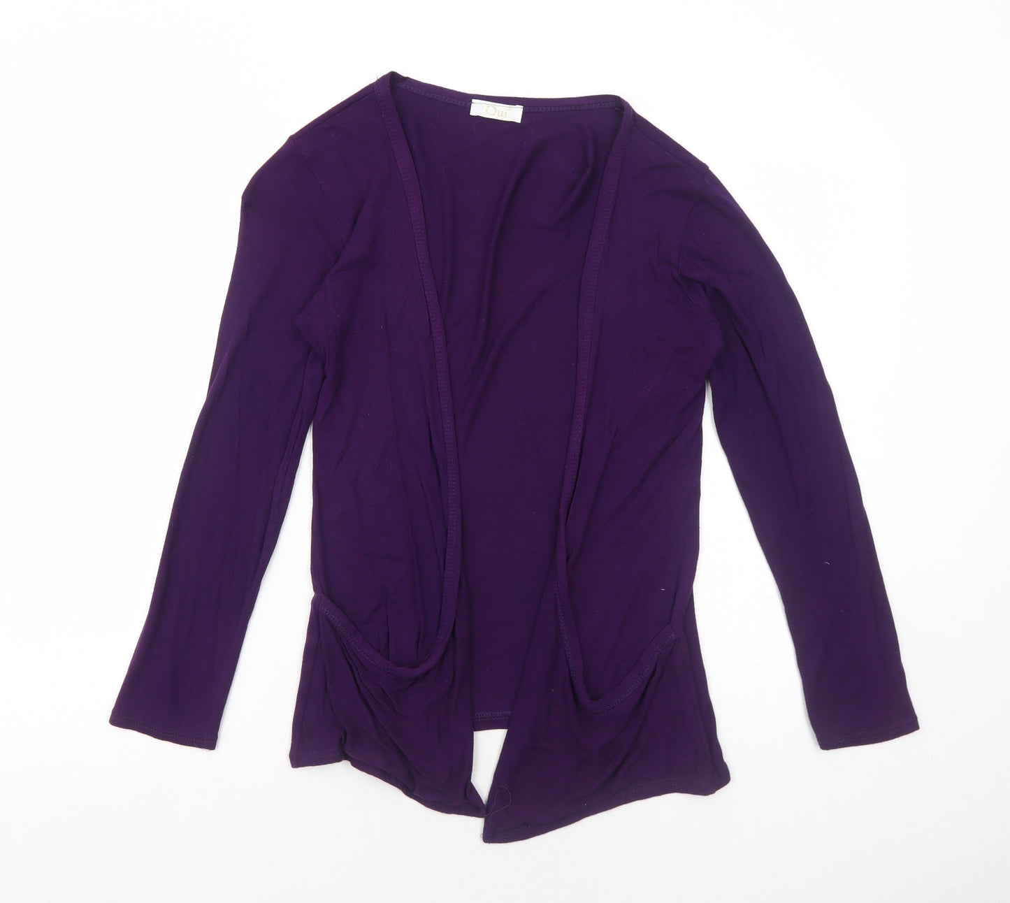 Oui Womens Purple Viscose Basic Blouse Size M V-Neck - Open