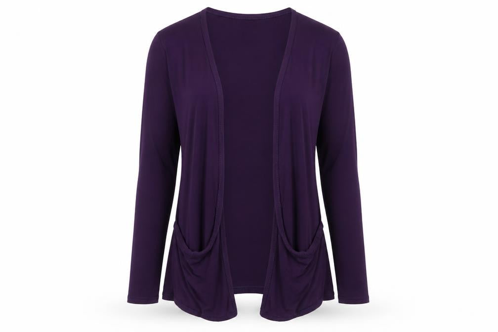Oui Womens Purple Viscose Basic Blouse Size M V-Neck - Open