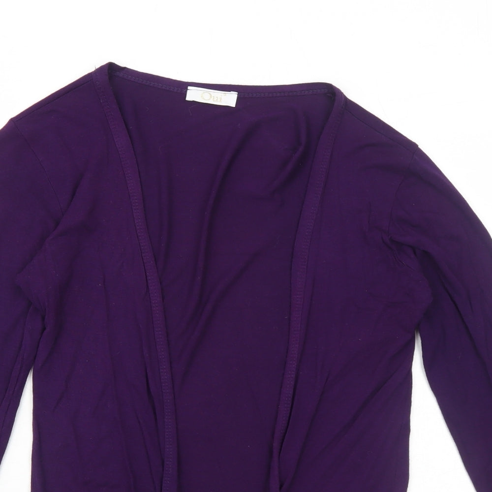 Oui Womens Purple Viscose Basic Blouse Size M V-Neck - Open