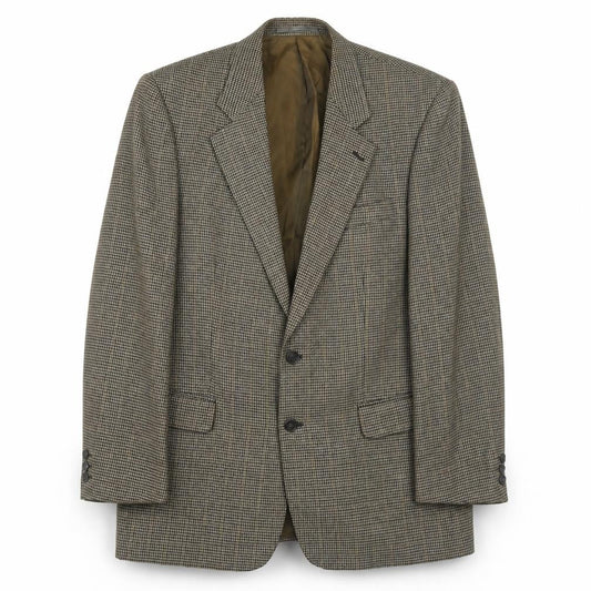 Brook Taverner Mens Green Geometric Polyester Jacket Blazer Size 42 Regular