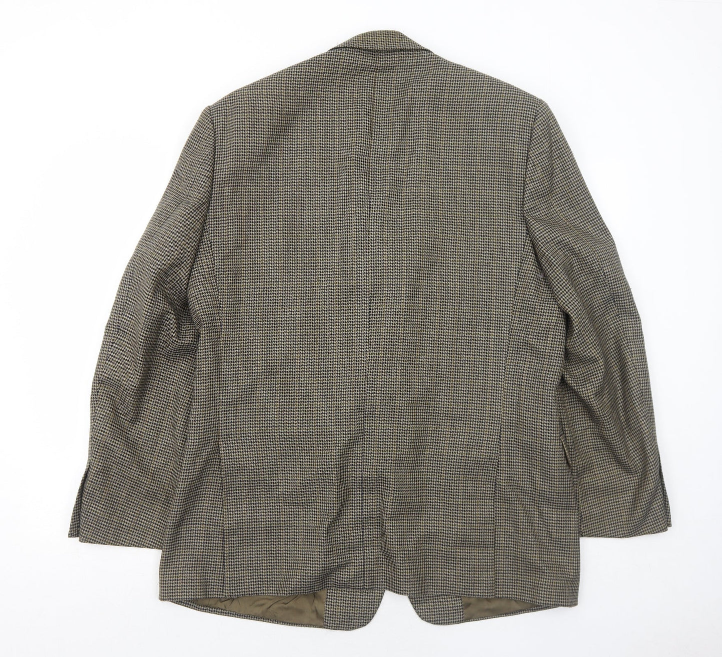 Brook Taverner Mens Green Geometric Polyester Jacket Blazer Size 42 Regular