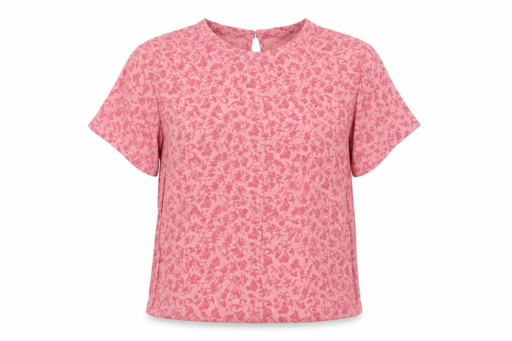 Jack Wills Womens Pink Geometric Viscose Basic Blouse Size 8 Round Neck