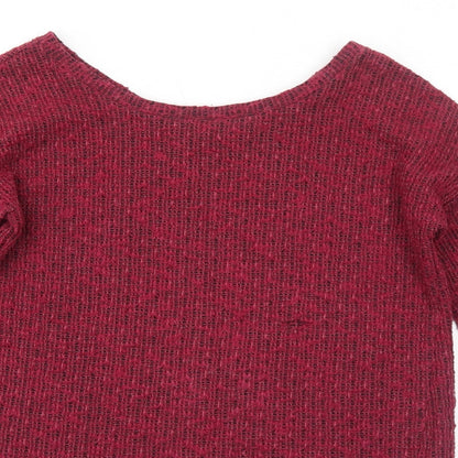 Next Womens Pink Round Neck Polyester Pullover Jumper Size 6
