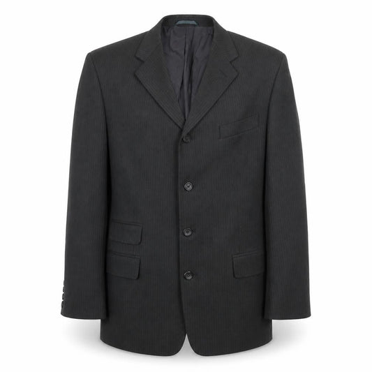 Jonathan Adams Mens Black Striped Polyester Jacket Suit Jacket Size 42 Regular
