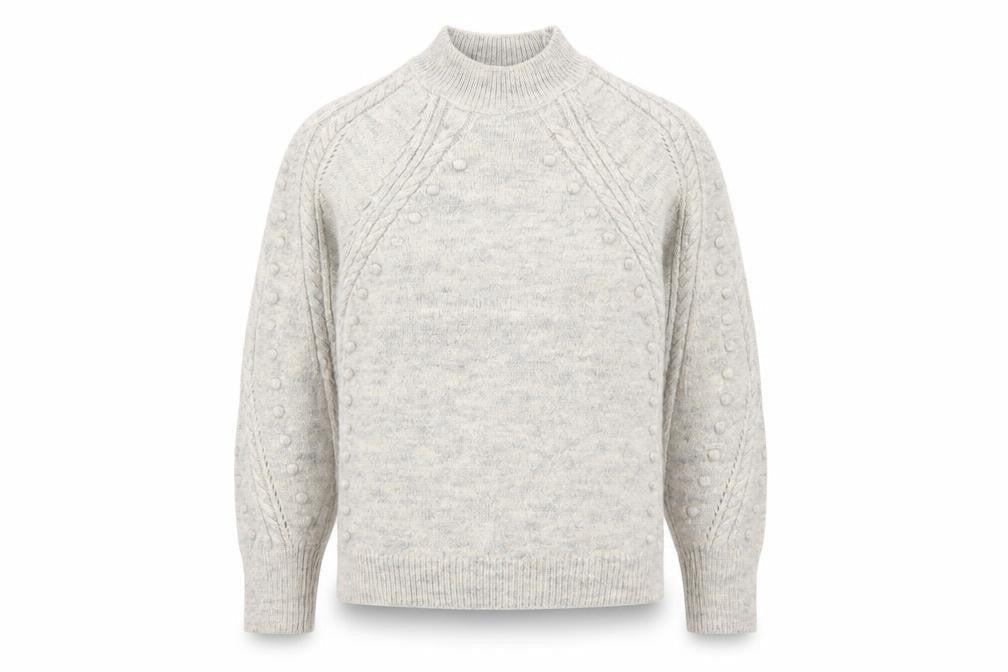 Marks & Spencer Womens Grey Mock Neck Acrylic Pullover Jumper Size S - Textured
