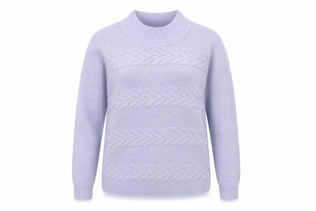 EWM Womens Purple Mock Neck Acrylic Pullover Jumper Size S