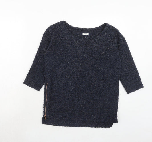 NEXT Womens Blue Boat Neck Polyester Pullover Jumper Size 6