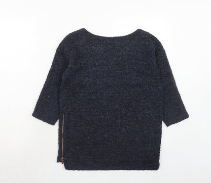 Next Womens Blue Boat Neck Polyester Pullover Jumper Size 6