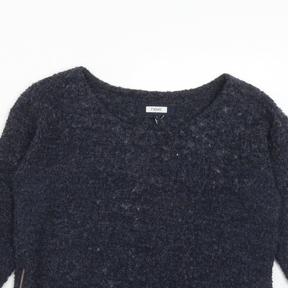 NEXT Womens Blue Boat Neck Polyester Pullover Jumper Size 6