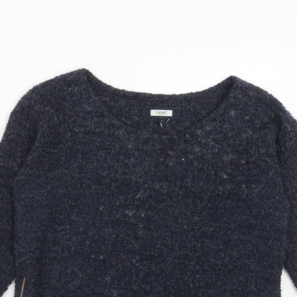 Next Womens Blue Boat Neck Polyester Pullover Jumper Size 6
