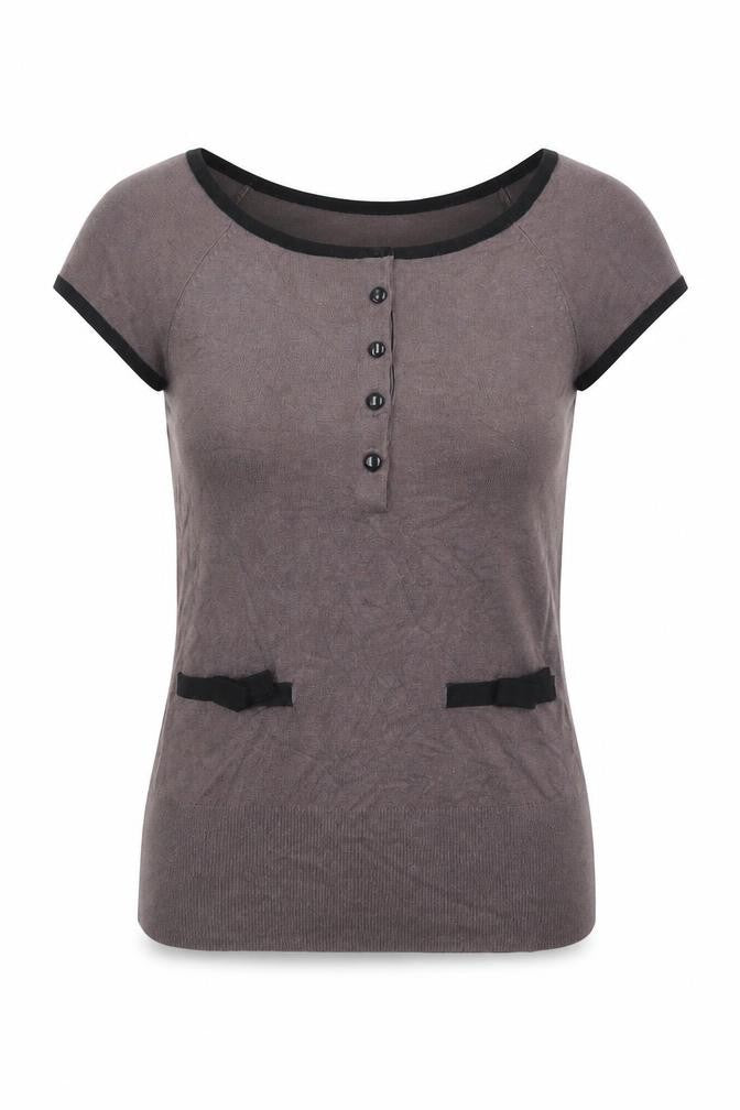 H&M Womens Grey Boat Neck Viscose Pullover Jumper Size XS