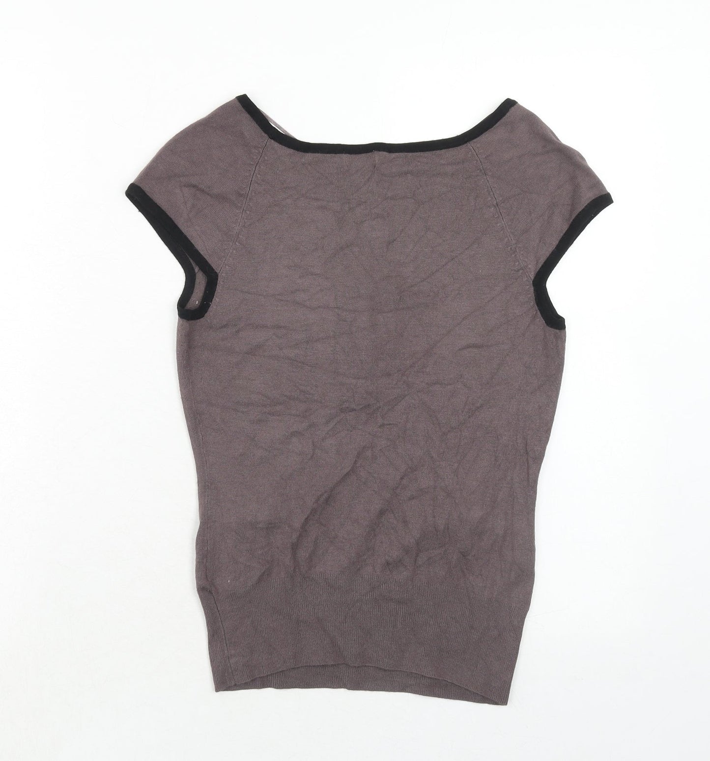 H&M Womens Grey Boat Neck Viscose Pullover Jumper Size XS
