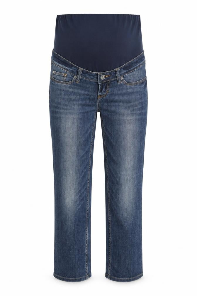 H&M Womens Blue Cotton Straight Jeans Size 8 Regular Button
