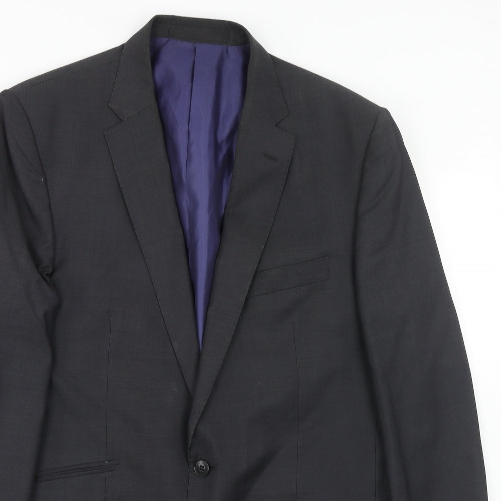 Autograph Mens Grey Polyester Jacket Suit Jacket Size 42 Regular