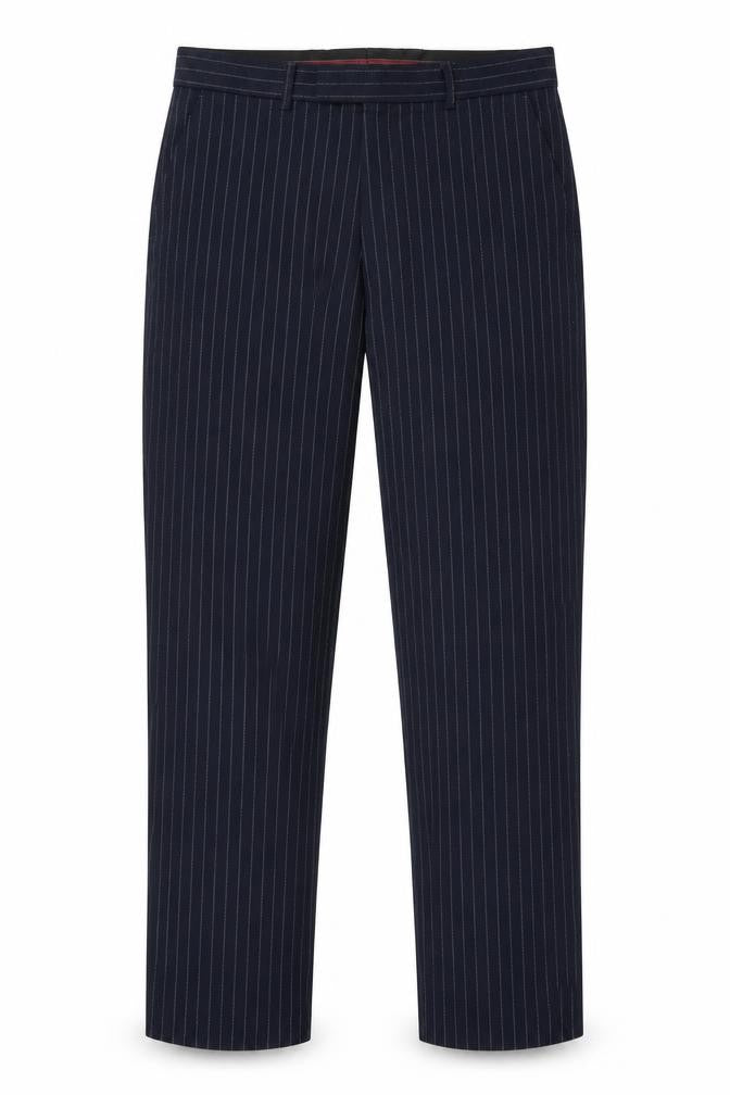 The Label Mens Blue Striped Wool Dress Pants Trousers Size 34 in Regular Hook & Eye