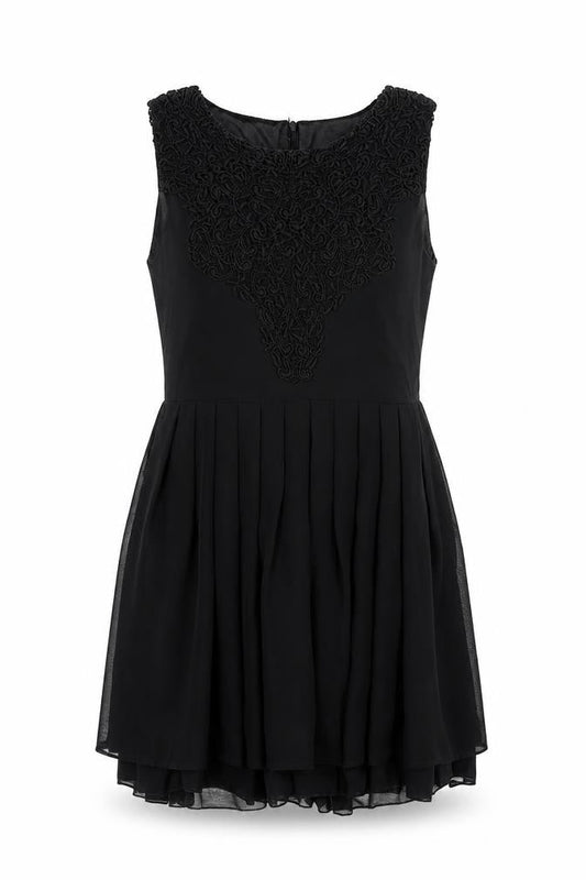 Shikka Womens Black Polyester Fit & Flare Size M Round Neck Zip - Size M-L