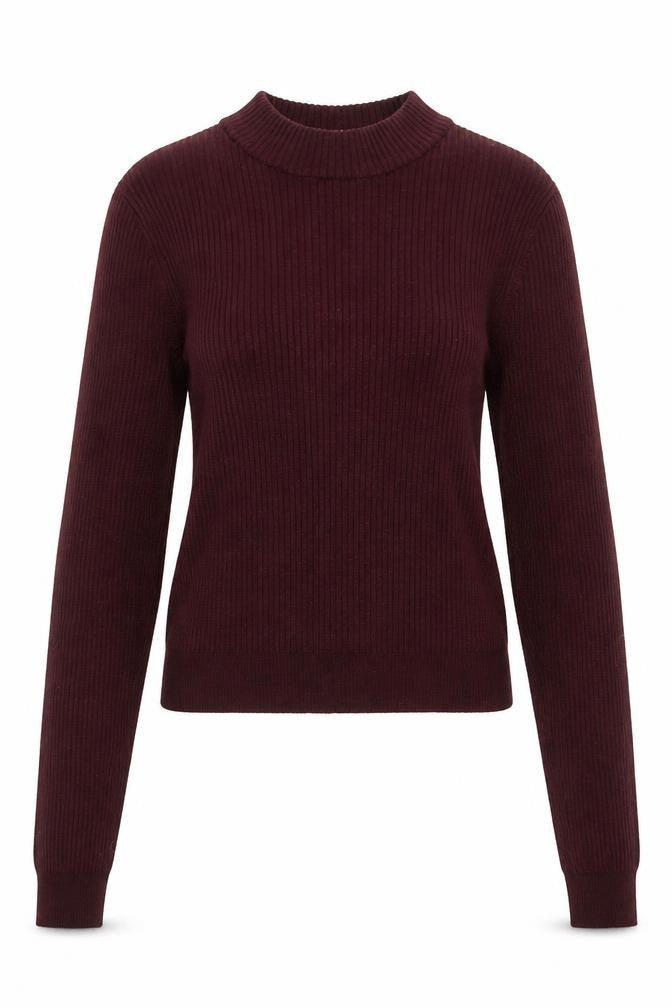 H&M Womens Purple Mock Neck Viscose Pullover Jumper Size XS