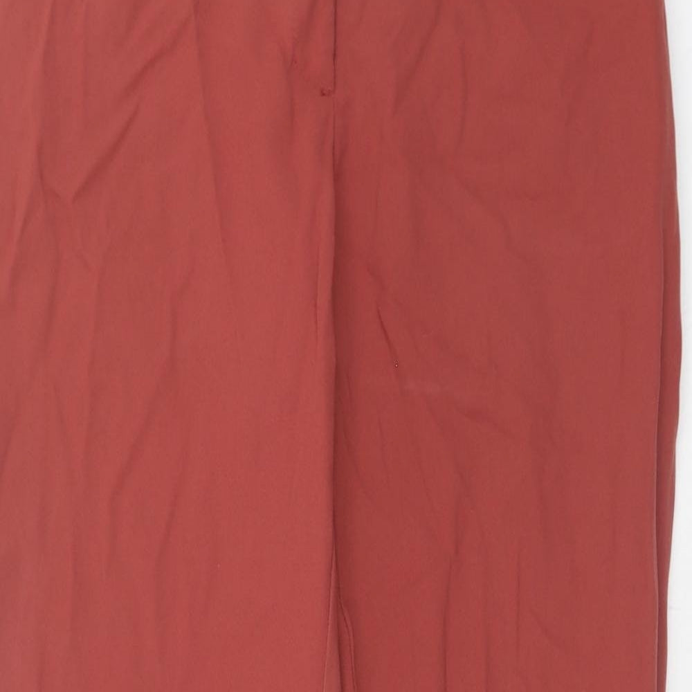 H&M Womens Orange Polyester Chino Trousers Size 8 Regular Button