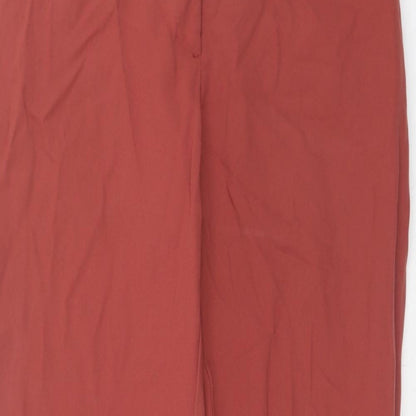 H&M Womens Orange Polyester Chino Trousers Size 8 Regular Button