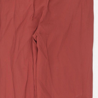 H&M Womens Orange Polyester Chino Trousers Size 8 Regular Button