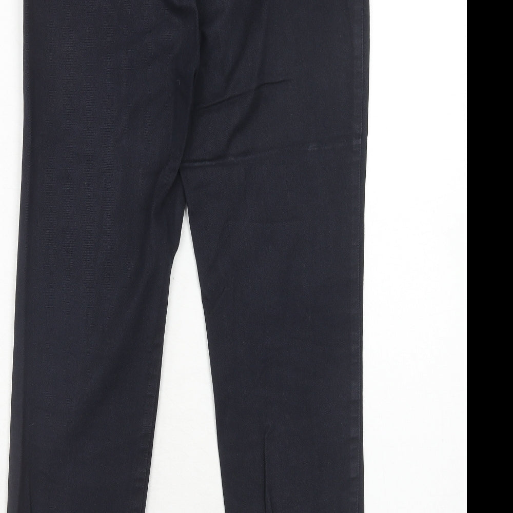 NEXT Womens Black Cotton Carrot Trousers Size 8 Regular Hook & Eye