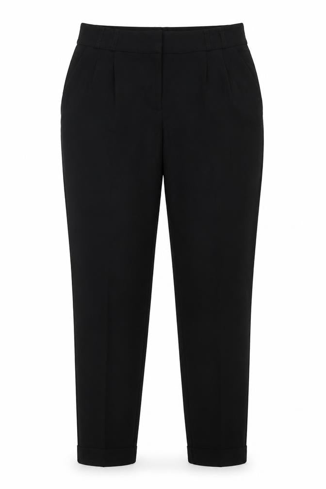 M&Co Womens Black Polyester Trousers Size 10 Regular Hook & Eye