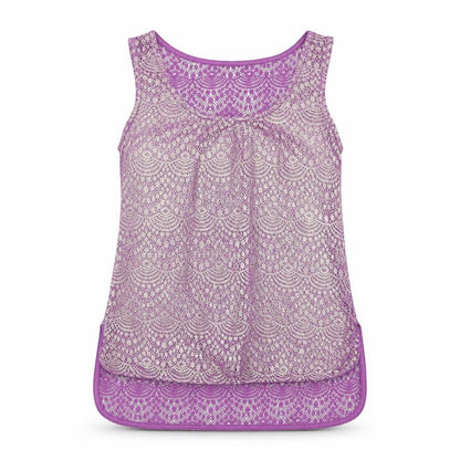 Dorothy Perkins Womens Purple Geometric Polyester Basic Tank Size 6 Round Neck