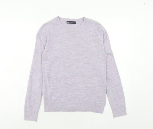 Marks and Spencer Womens Purple Round Neck Acrylic Pullover Jumper Size 6
