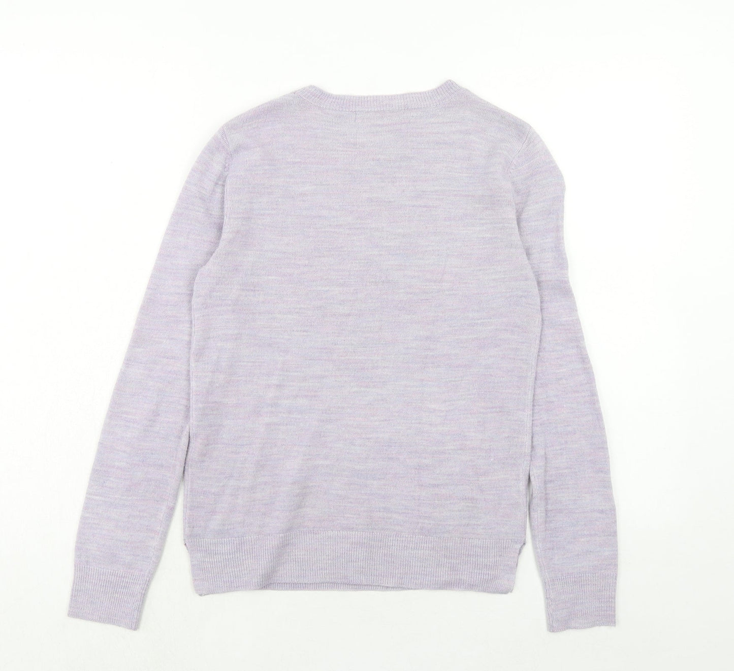 Marks and Spencer Womens Purple Round Neck Acrylic Pullover Jumper Size 6