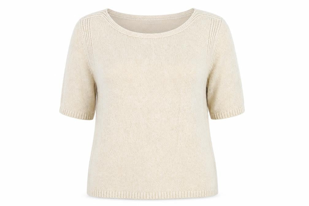 Marks & Spencer Womens Beige Boat Neck Viscose Pullover Jumper Size 12